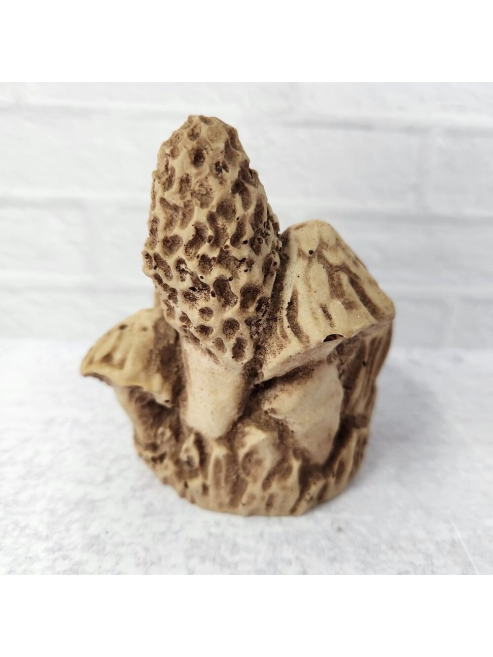 Rare Vintage Morel Mushroom Pottery Planter / Figurine 1970s Decor (marked 1974)